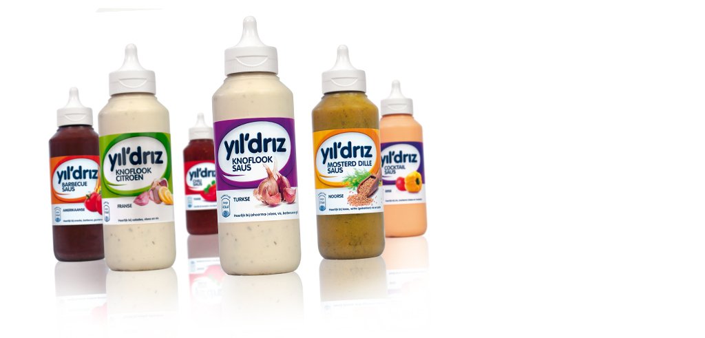 yildriz Yildriz is dé smaakmaker gebleken in het Hollandse sauzenlandschap. De sauzen werden direct na de introductie enthousiast ontvangen door de consument. De smaak en aantrekkelijke vormgeving zorgden ervoor dat de flesjes van Yildriz in menige koelkast terug te vinden zijn.